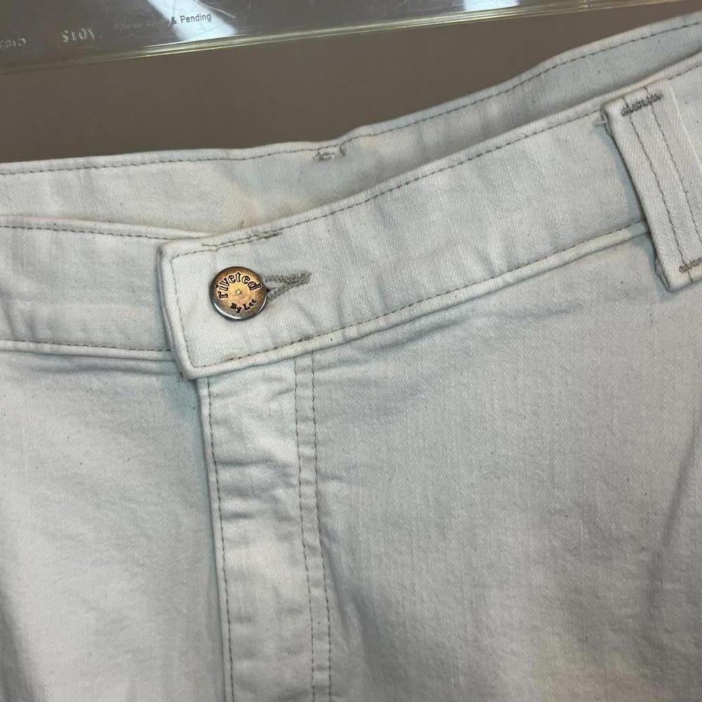 Y2K Cream Off White Denim Carpenter Jean Shorts - Picture 4 of 4